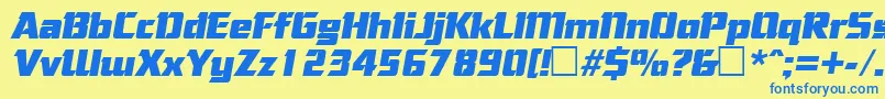 Шрифт CorneredItalic – синие шрифты на жёлтом фоне