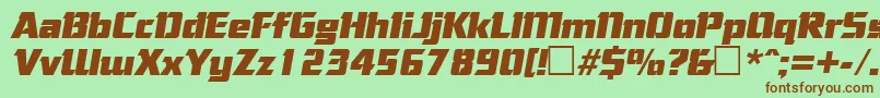 CorneredItalic Font – Brown Fonts on Green Background