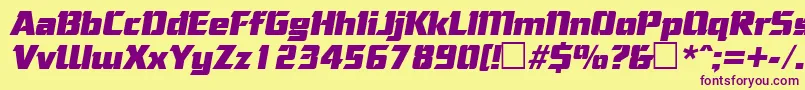 CorneredItalic Font – Purple Fonts on Yellow Background