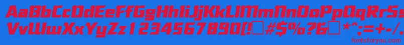 CorneredItalic Font – Red Fonts on Blue Background