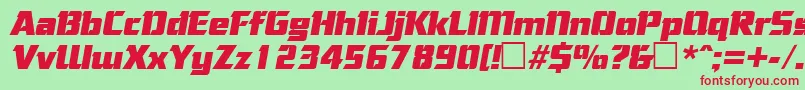 CorneredItalic Font – Red Fonts on Green Background