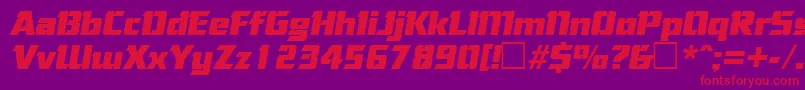 CorneredItalic Font – Red Fonts on Purple Background