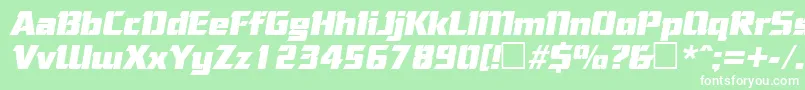 CorneredItalic-fontti – valkoiset fontit vihreällä taustalla