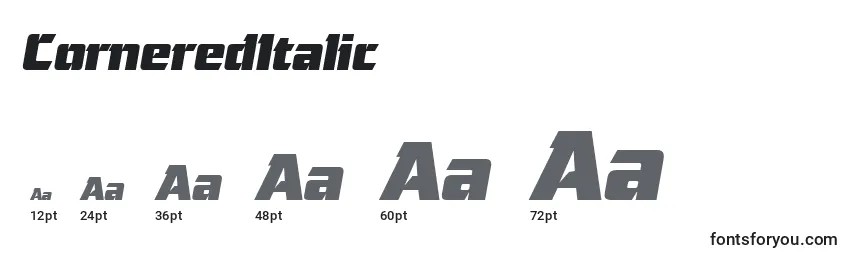 CorneredItalic Font Sizes