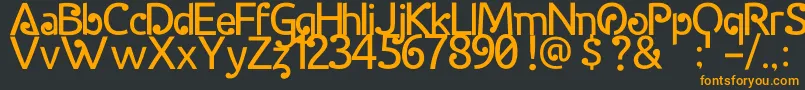 HalidaSans-fontti – oranssit fontit mustalla taustalla