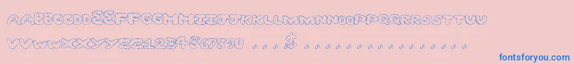 Ghostclouds Font – Blue Fonts on Pink Background