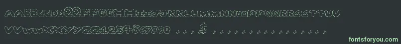 フォントGhostclouds – 黒い背景に緑の文字