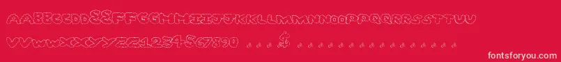 Ghostclouds-Schriftart – Rosa Schriften auf rotem Hintergrund