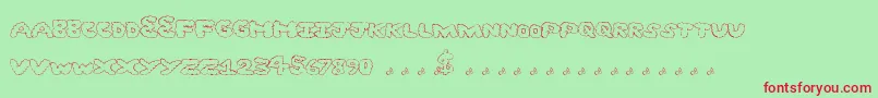 Ghostclouds Font – Red Fonts on Green Background