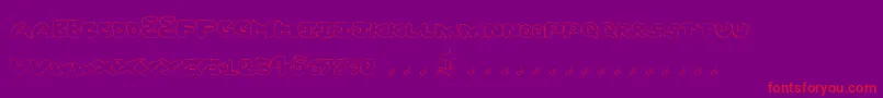 Ghostclouds-Schriftart – Rote Schriften auf violettem Hintergrund