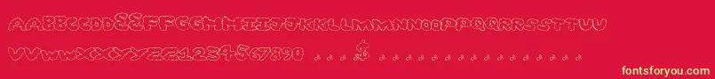 Ghostclouds Font – Yellow Fonts on Red Background