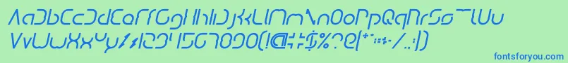 DismechaBoldItalic Font – Blue Fonts on Green Background