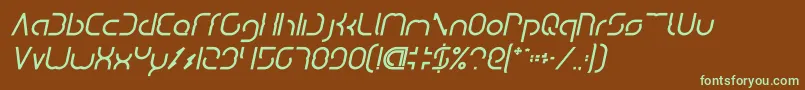 DismechaBoldItalic Font – Green Fonts on Brown Background