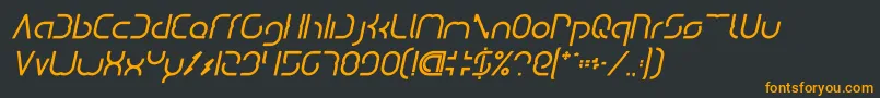 DismechaBoldItalic Font – Orange Fonts on Black Background