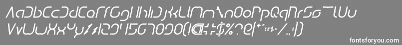 フォントDismechaBoldItalic – 灰色の背景に白い文字