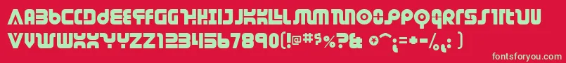 フォントDendriti – 赤い背景に緑の文字