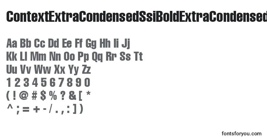 ContextExtraCondensedSsiBoldExtraCondensed-fontti – aakkoset, numerot, erikoismerkit