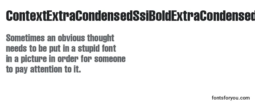 Review of the ContextExtraCondensedSsiBoldExtraCondensed Font