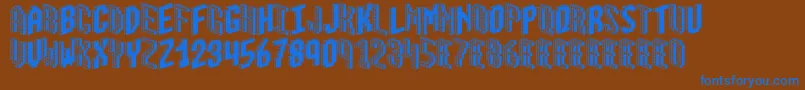 Blox2 Font – Blue Fonts on Brown Background