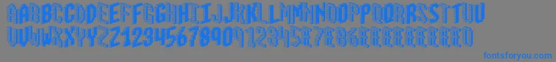 Blox2 Font – Blue Fonts on Gray Background