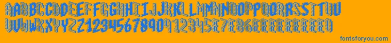 Blox2 Font – Blue Fonts on Orange Background