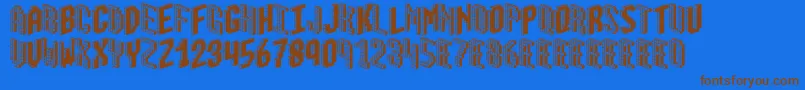 Blox2 Font – Brown Fonts on Blue Background