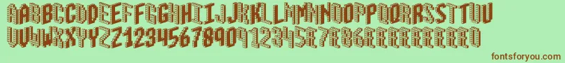 Blox2 Font – Brown Fonts on Green Background