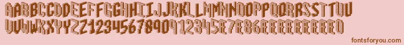 Blox2 Font – Brown Fonts on Pink Background