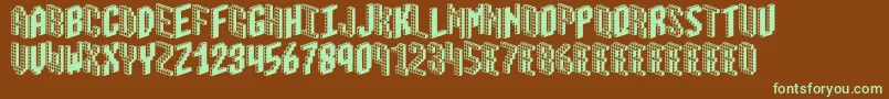 Blox2 Font – Green Fonts on Brown Background