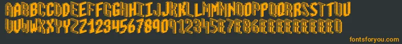 Blox2 Font – Orange Fonts on Black Background