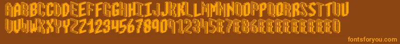 Blox2 Font – Orange Fonts on Brown Background