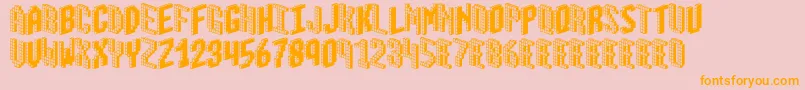 Blox2 Font – Orange Fonts on Pink Background