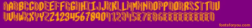 Blox2 Font – Orange Fonts on Purple Background