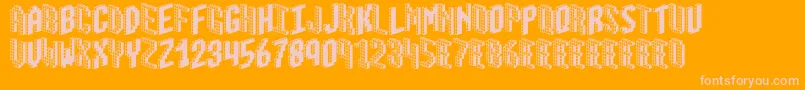 Blox2-Schriftart – Rosa Schriften auf orangefarbenem Hintergrund