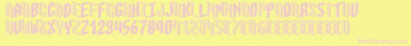 Blox2 Font – Pink Fonts on Yellow Background