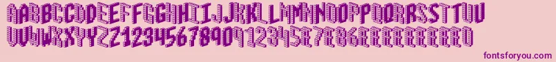 Blox2 Font – Purple Fonts on Pink Background