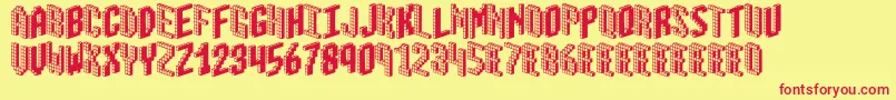 Blox2 Font – Red Fonts on Yellow Background