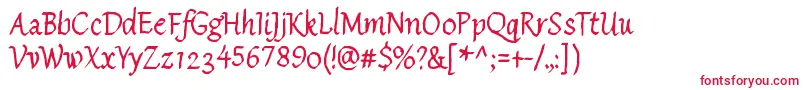 SisterMorphine-fontti – punaiset fontit valkoisella taustalla