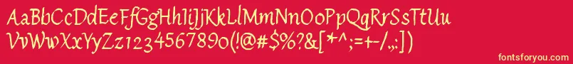 SisterMorphine Font – Yellow Fonts on Red Background