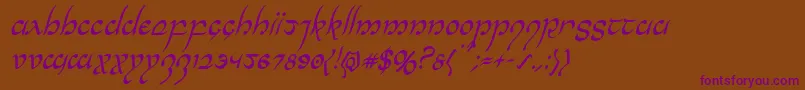 Halfelvencondital Font – Purple Fonts on Brown Background