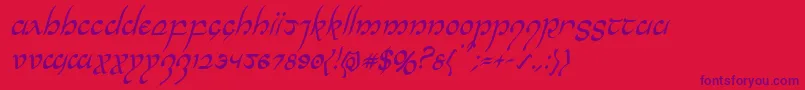 Halfelvencondital Font – Purple Fonts on Red Background