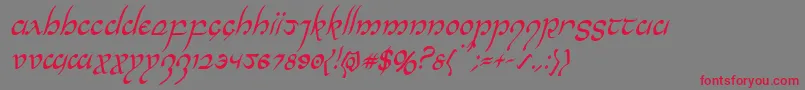 Halfelvencondital Font – Red Fonts on Gray Background