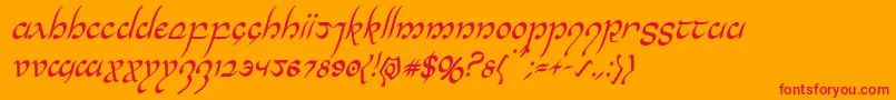 Halfelvencondital Font – Red Fonts on Orange Background