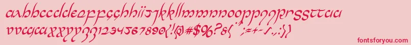 Halfelvencondital Font – Red Fonts on Pink Background