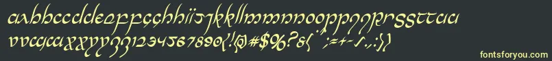 Halfelvencondital Font – Yellow Fonts on Black Background