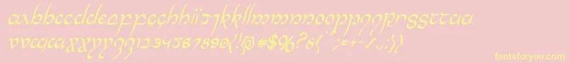 Halfelvencondital Font – Yellow Fonts on Pink Background