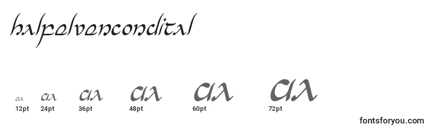 Размеры шрифта Halfelvencondital