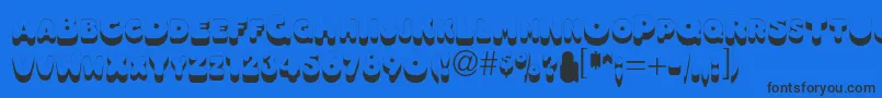 Oleadsshadowscapsssk Font – Black Fonts on Blue Background