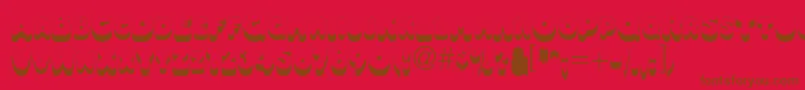Oleadsshadowscapsssk Font – Brown Fonts on Red Background