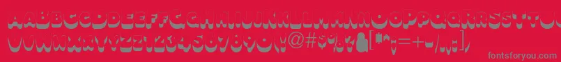 Oleadsshadowscapsssk Font – Gray Fonts on Red Background